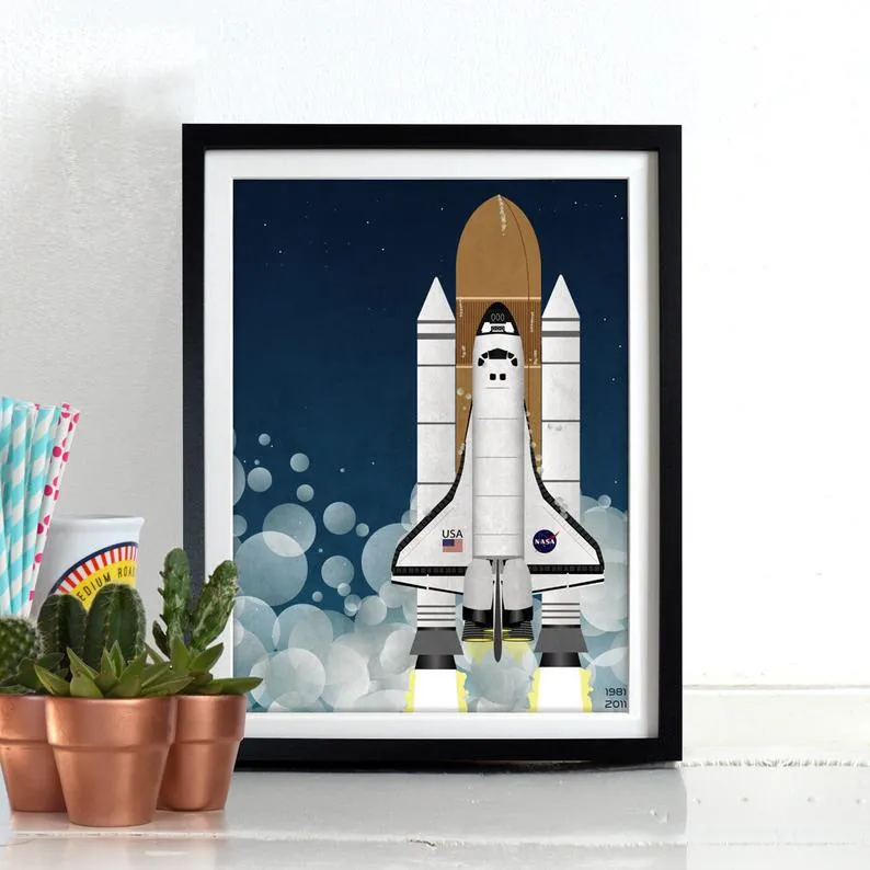 Space Rocket Print - Wall Art, Paper image