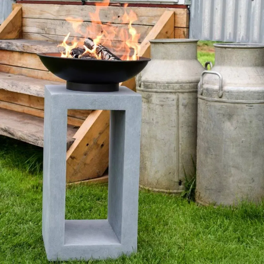 Square Console Fire Pit - Cement