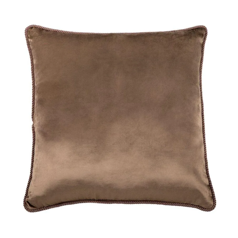 Square Cushion Solid Color - Fawn Brown, Velvet