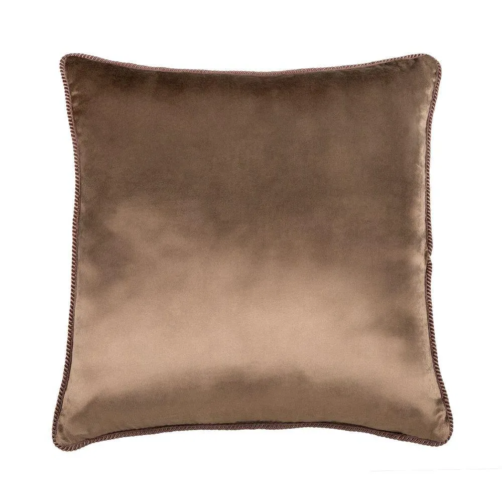 Square Cushion Solid Color - Fawn Brown, Velvet image