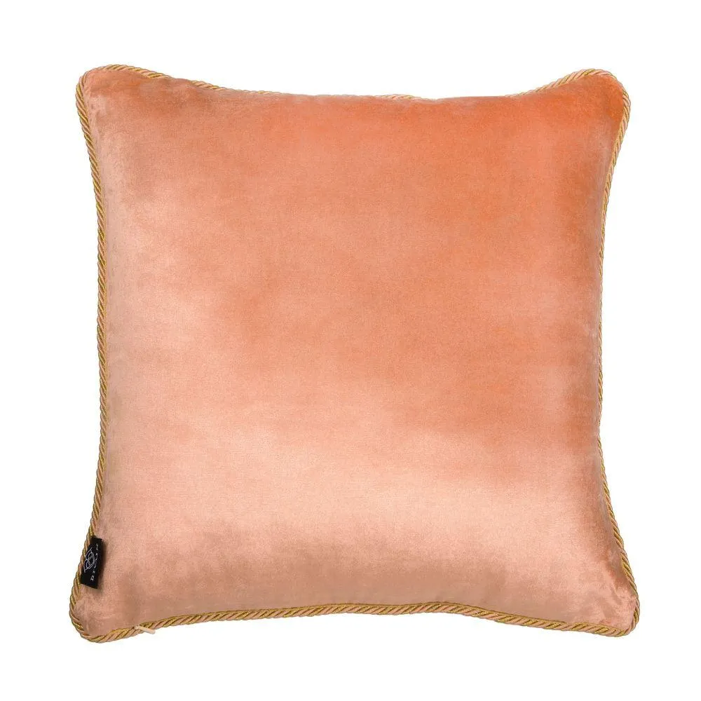 Square Cushion with Elephant Design - Blue, Silk