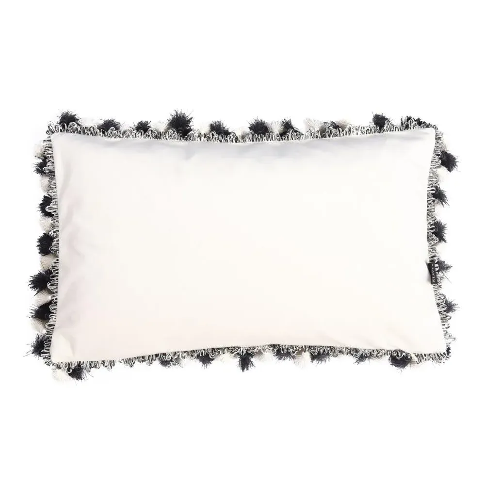 Square Cushion with Elephant Print - Velvet