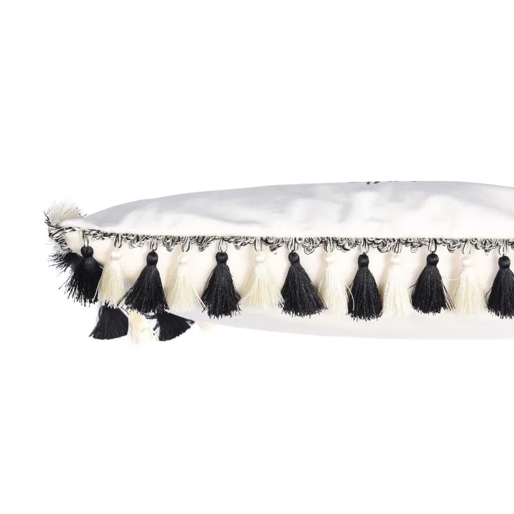 Square Cushion with Elephant Print - Velvet