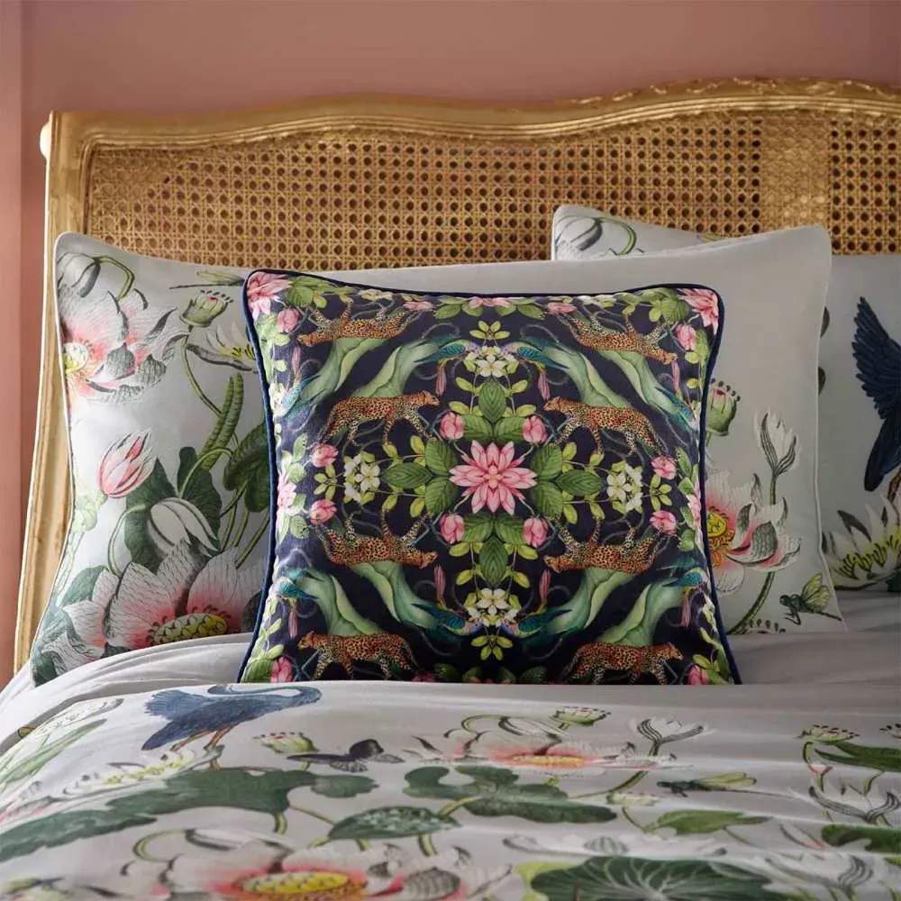 Square Cushion with Feather Fill - Midnight, Velvet