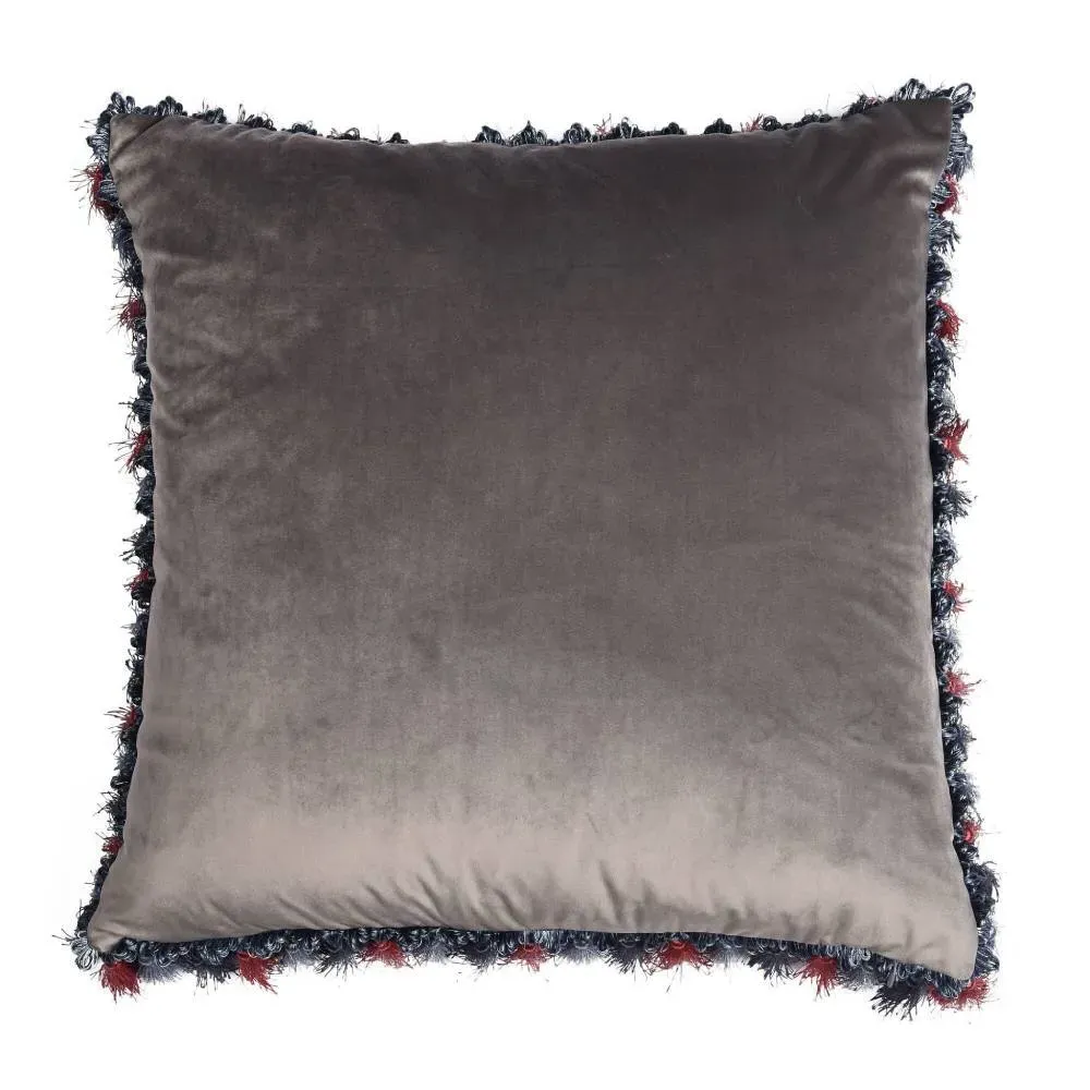 Square Cushion with Pine Tree Print - Silk Twill