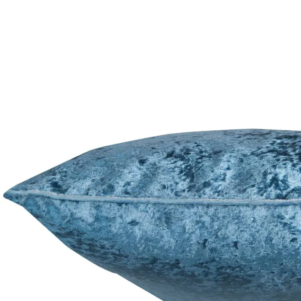 Square Cushion with Piping - Persian Blue, Velvet