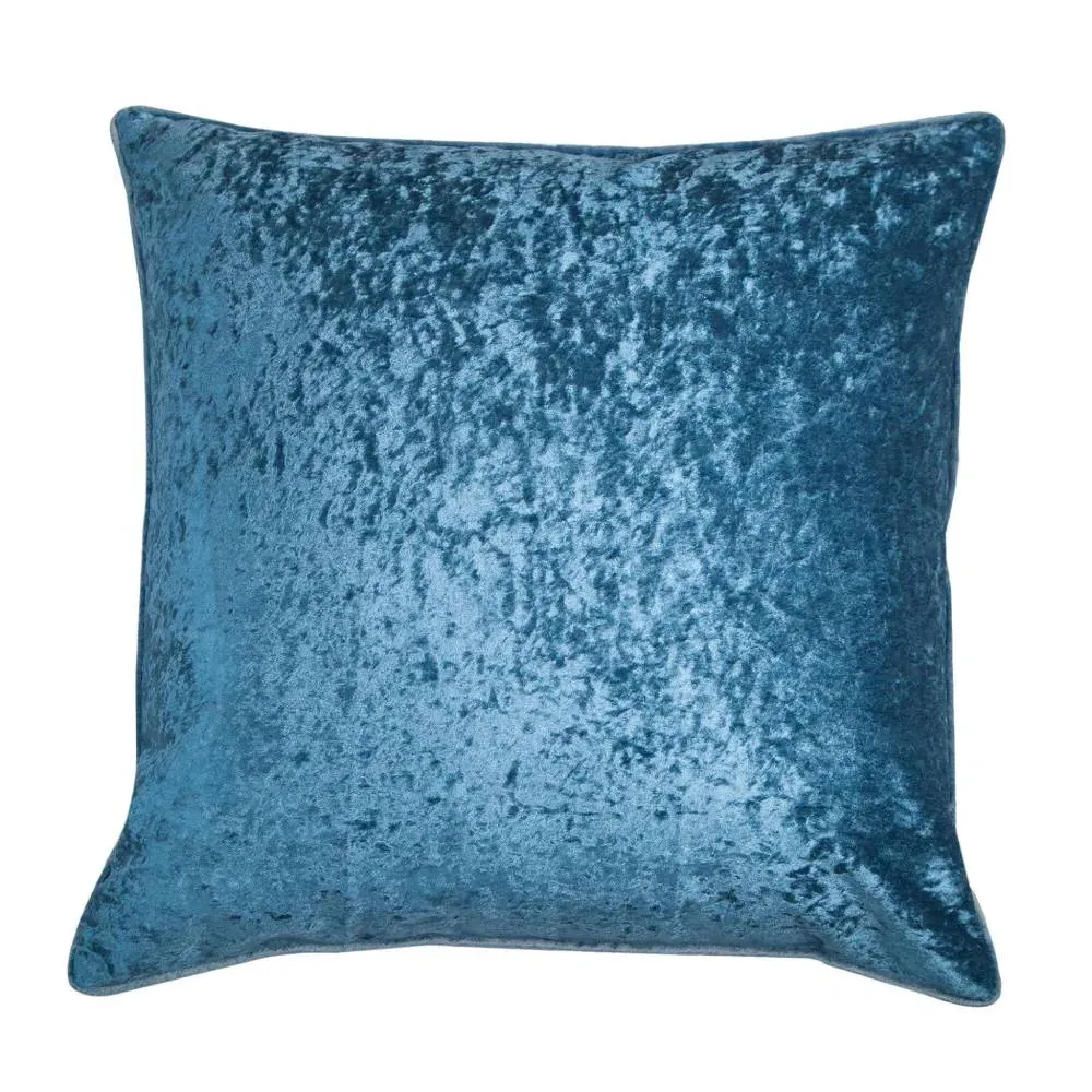 Square Cushion with Piping - Persian Blue, Velvet