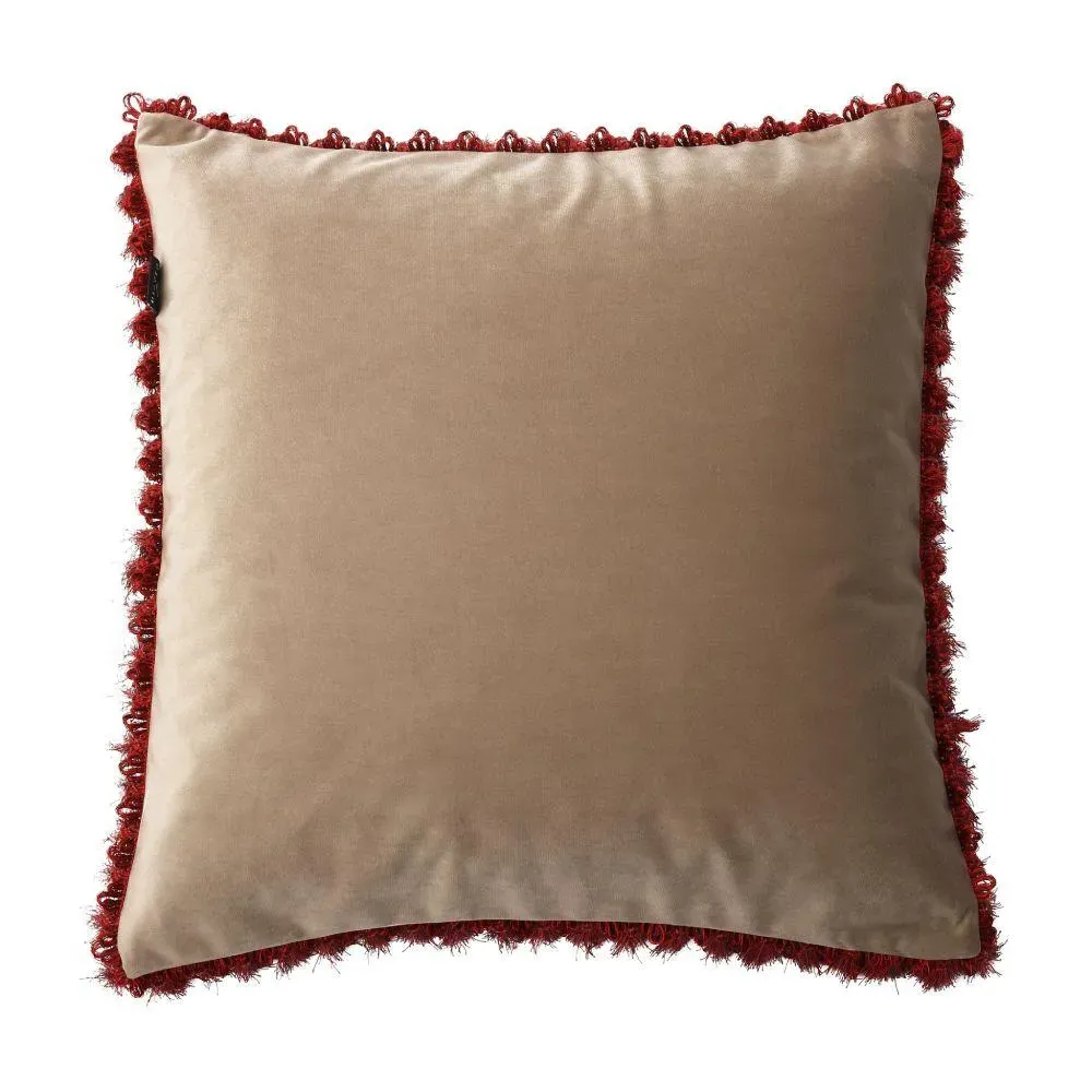 Square Cushion with Tassels - Fawn, Velvet