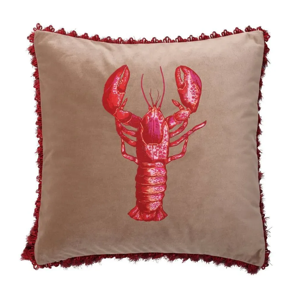 Square Cushion with Tassels - Fawn, Velvet