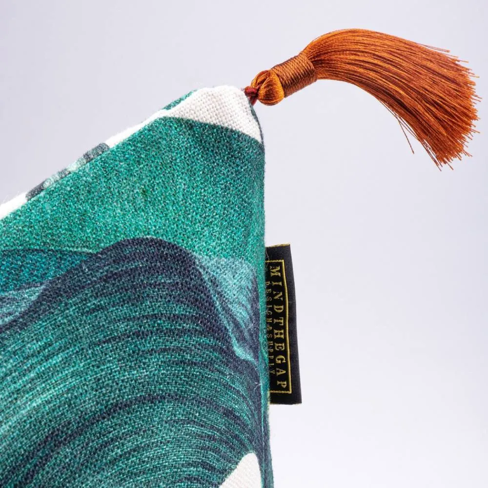 Square Cushion with Tropical Monkey Design