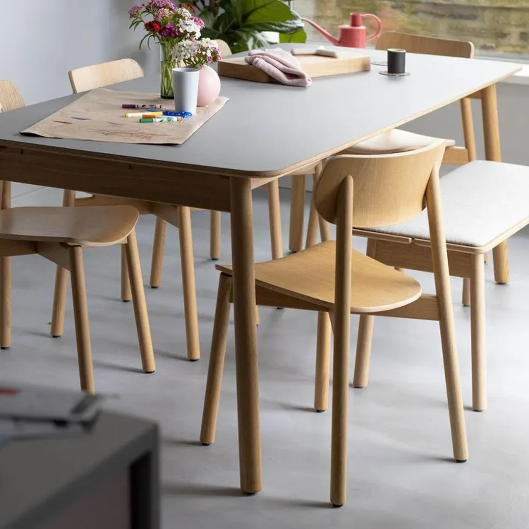Square Dining Table - Grey, Linoleum image