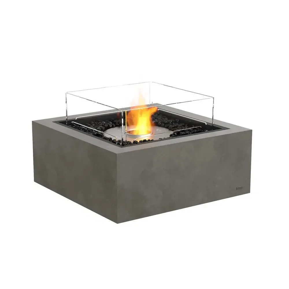 Square Fire Pit Table with Bioethanol - Grey