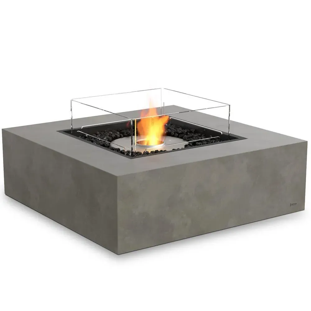 Square Fire Pit Table with Bioethanol - Grey