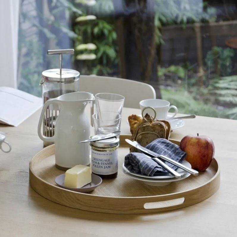 Square Serving Tray with Handles - Oak image