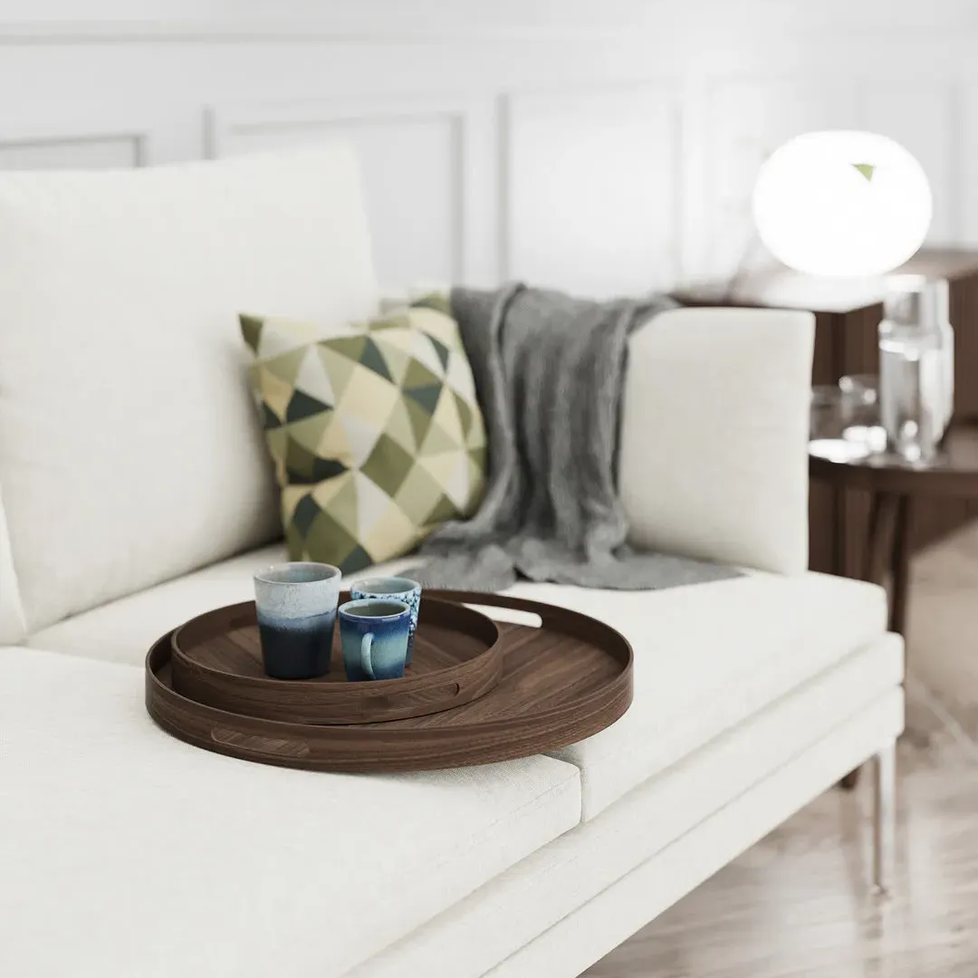 Square Serving Tray with Handles - Walnut