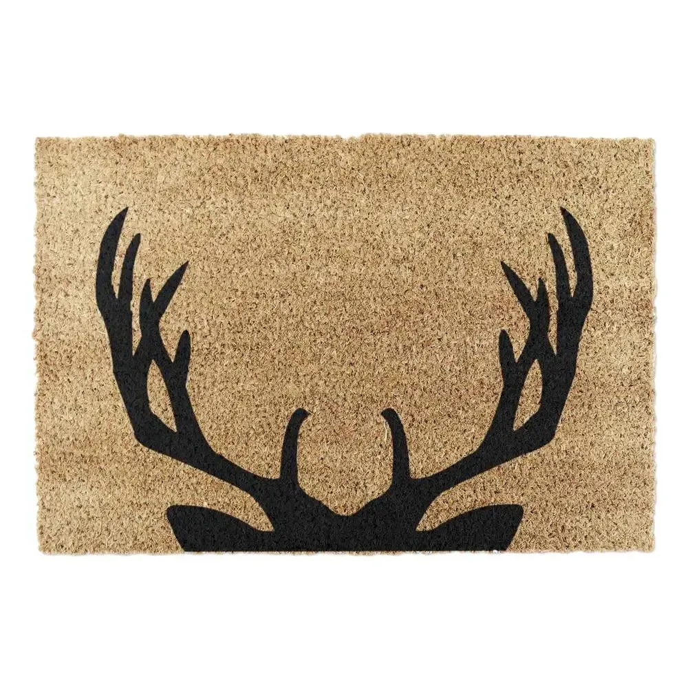 Stag Antlers Doormat - Black, Coir image