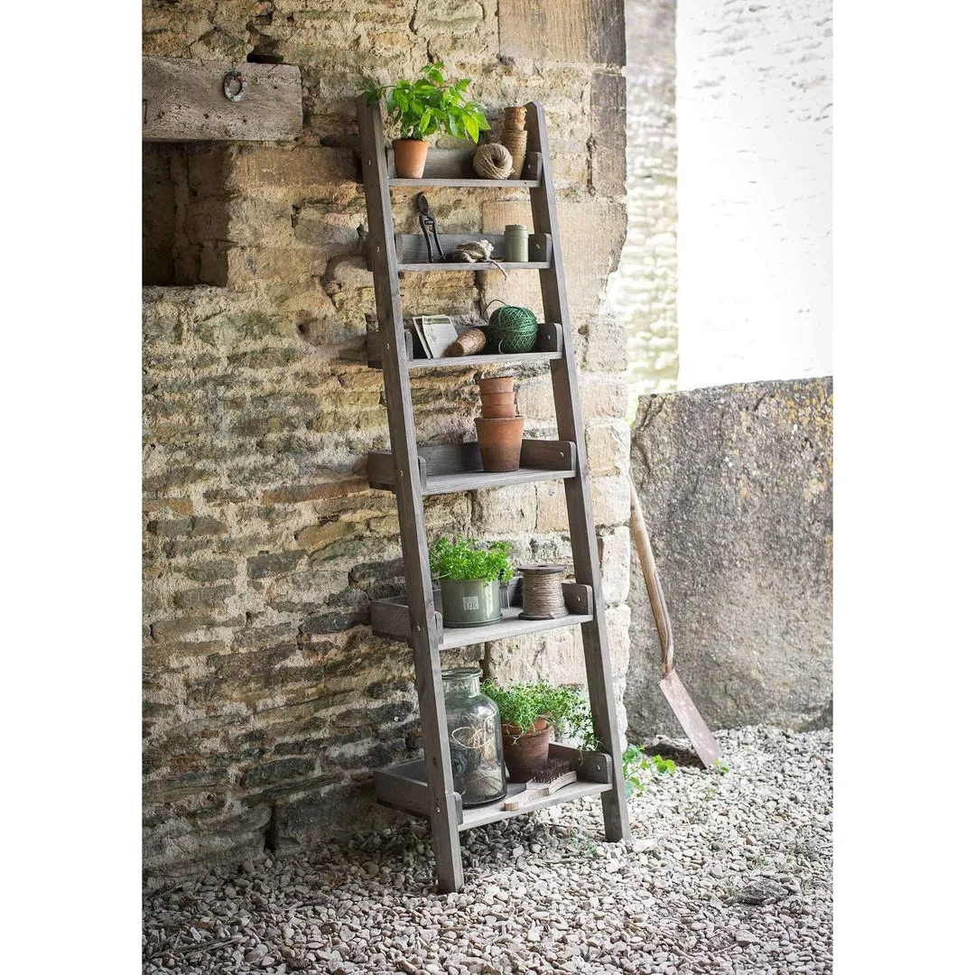 Step Ladder Shelving Unit - Rustic Wood