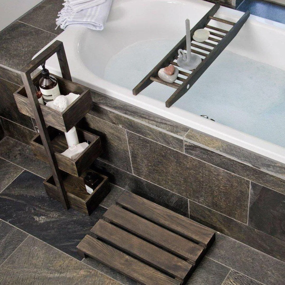 Storage Caddy - Dark Oak, Solid Wood