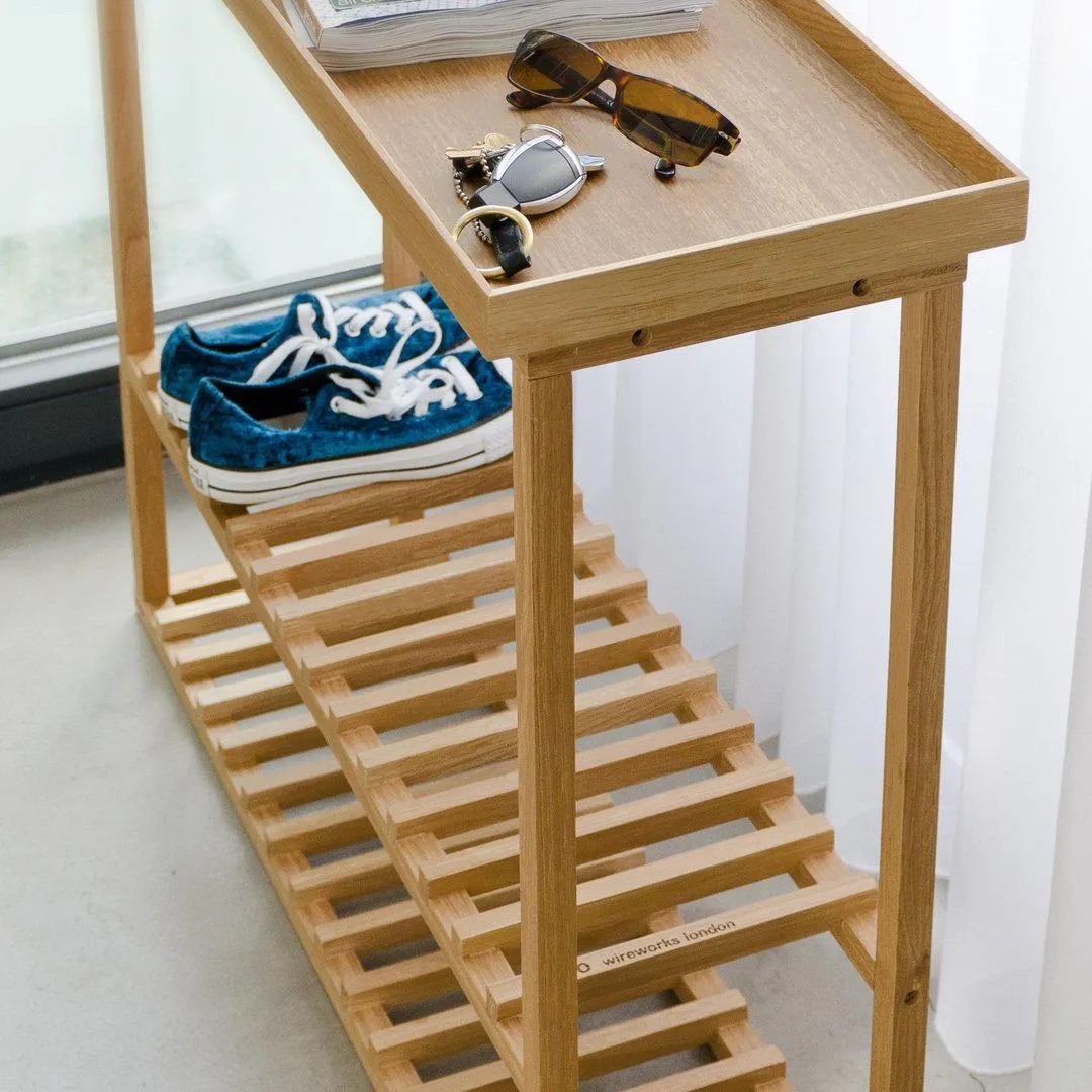 Storage Table with Slim Profile - Oak