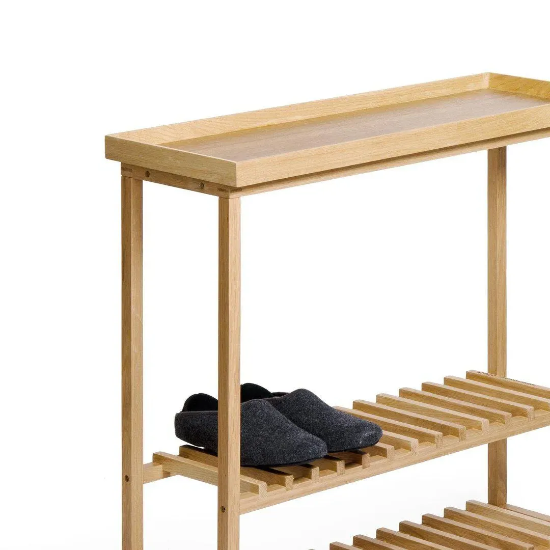 Storage Table with Slim Profile - Oak