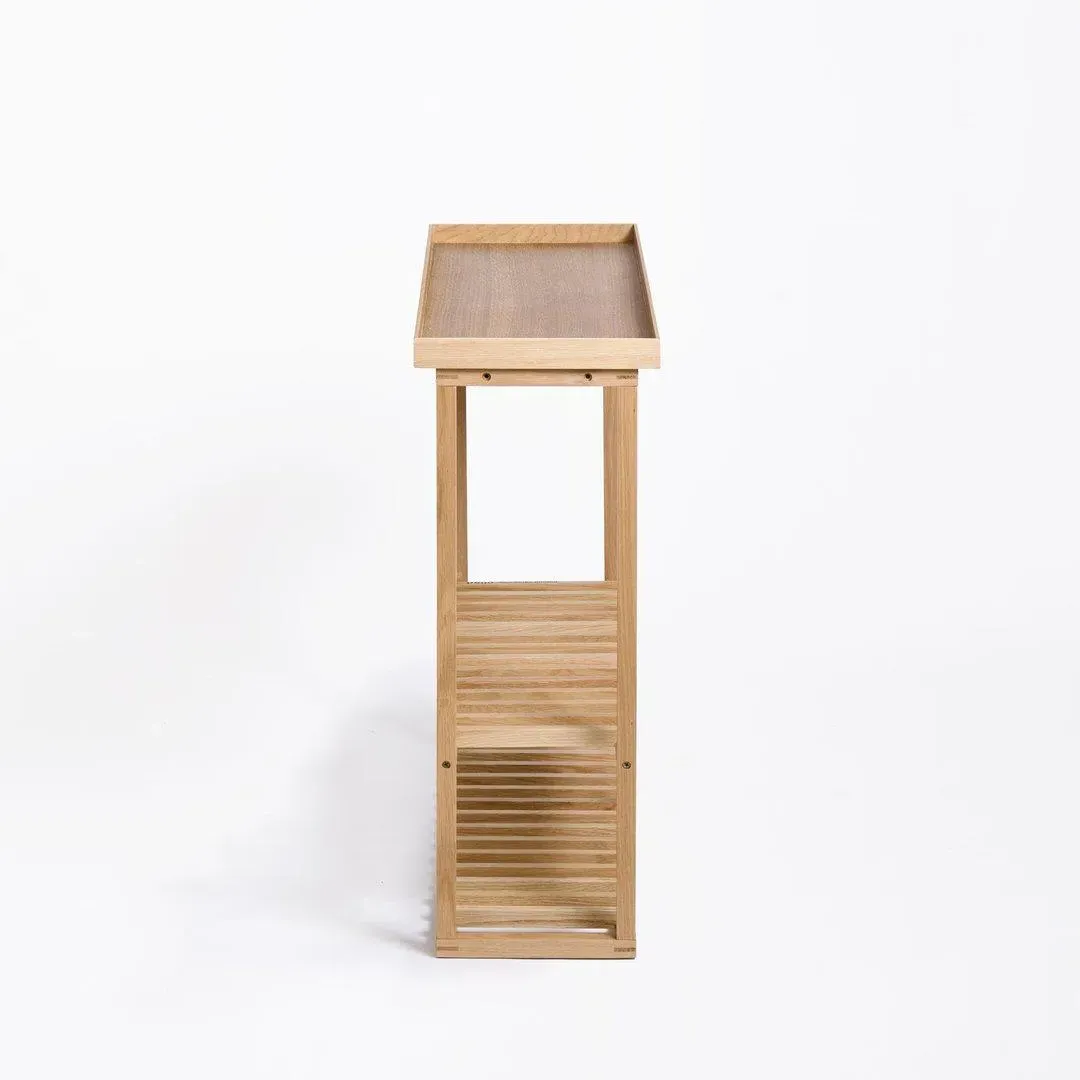 Storage Table with Slim Profile - Oak