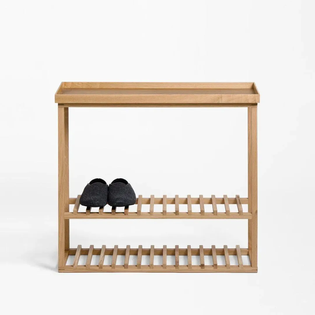 Storage Table with Slim Profile - Oak