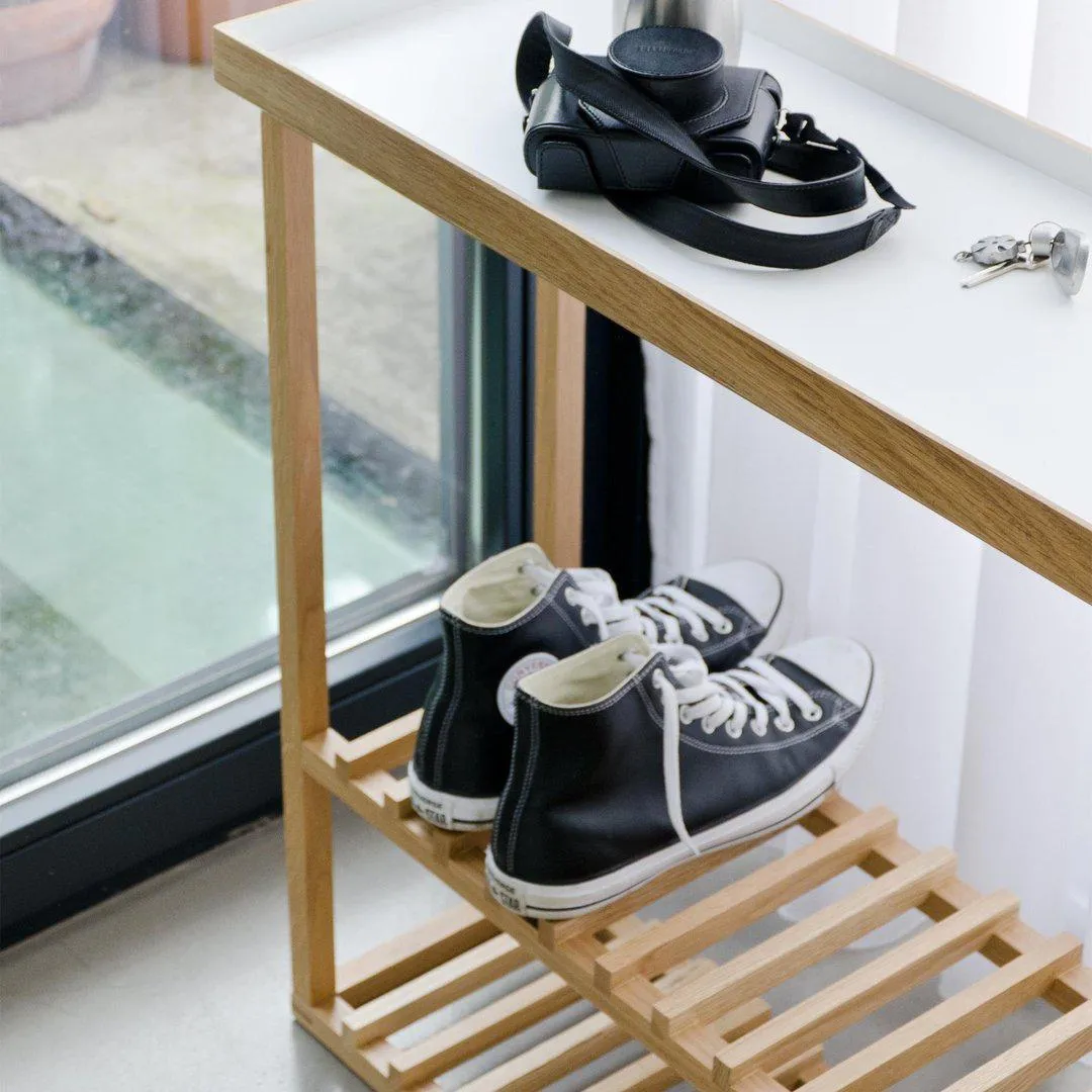 Storage Table with Slim Profile - White, Oak