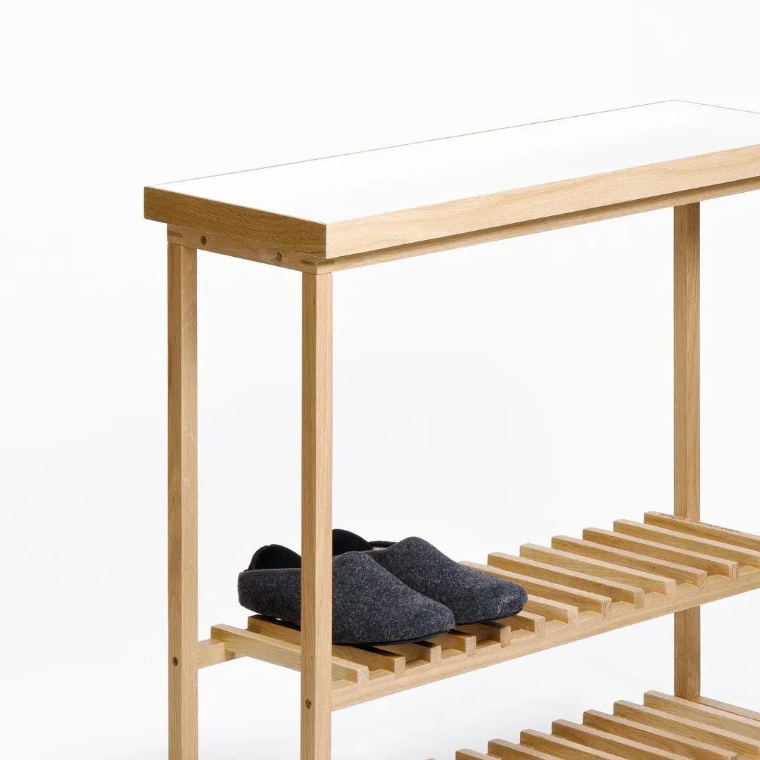 Storage Table with Slim Profile - White, Oak