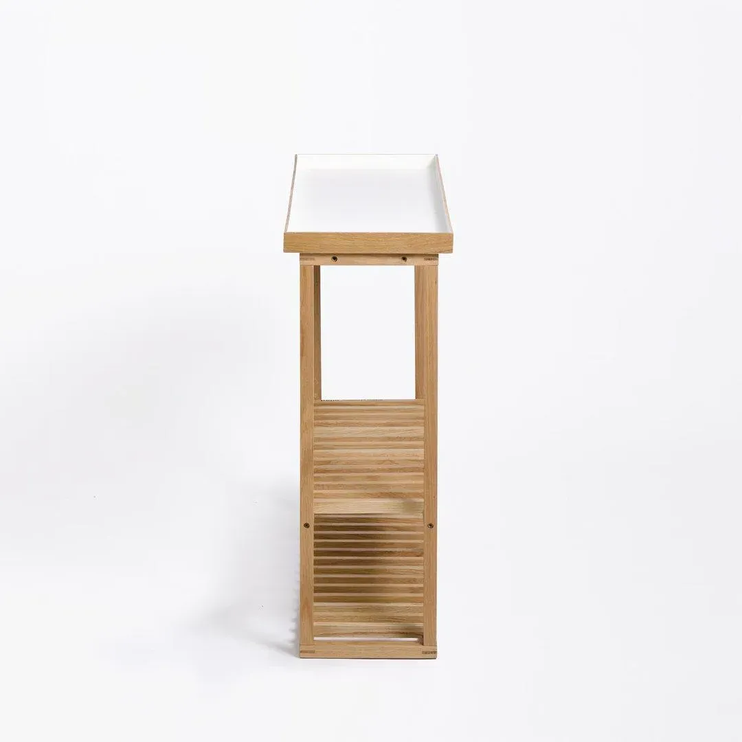 Storage Table with Slim Profile - White, Oak