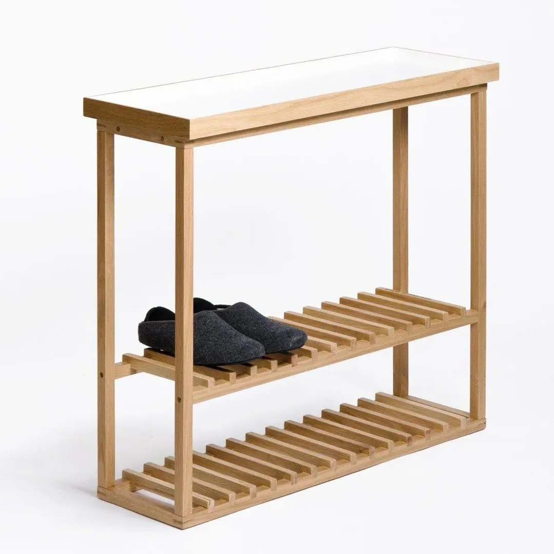 Storage Table with Slim Profile - White, Oak