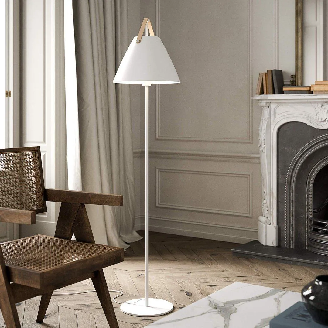 Strap Floor Lamp - White, Metal