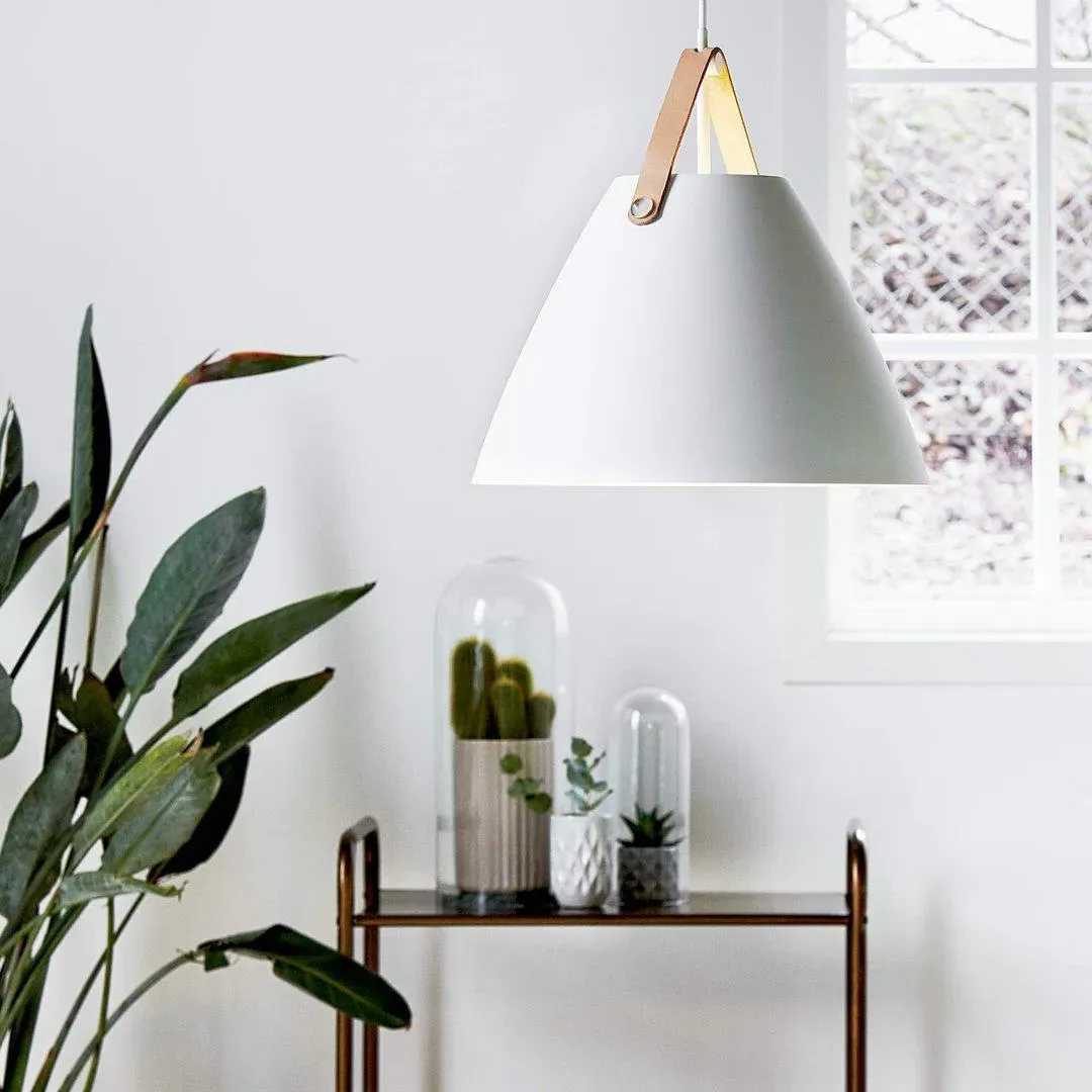 Strap Pendant Light - White, Leather image