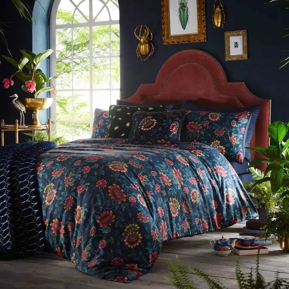 Super King Duvet Set - Blue, Floral Print