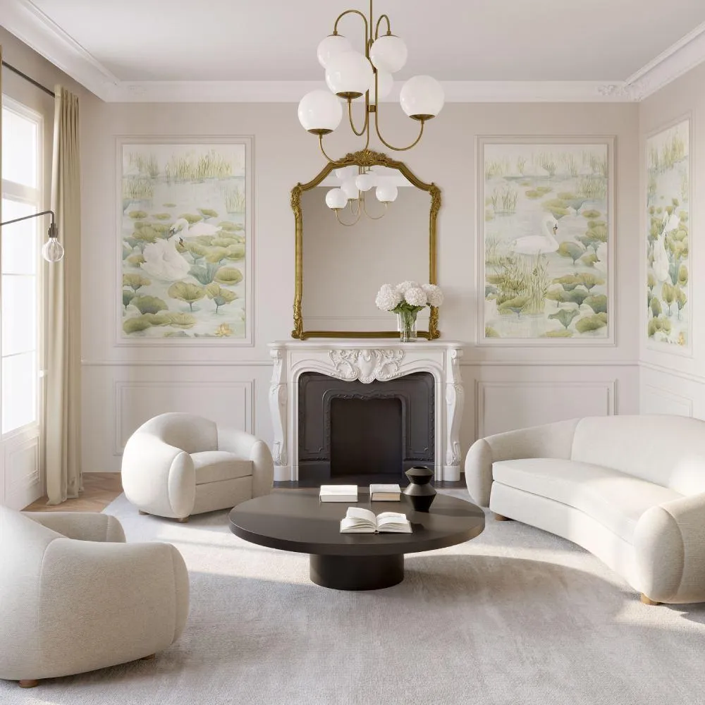 Swan Lake Wallpaper Mural - Green image