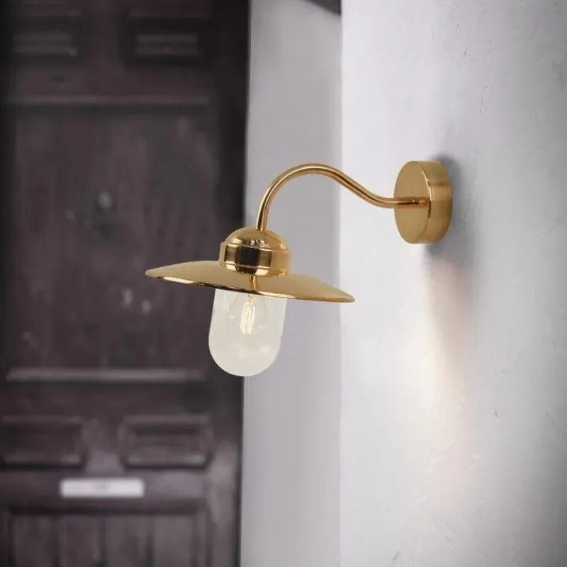 Swan Neck Outdoor Wall Light - Copper, Metal