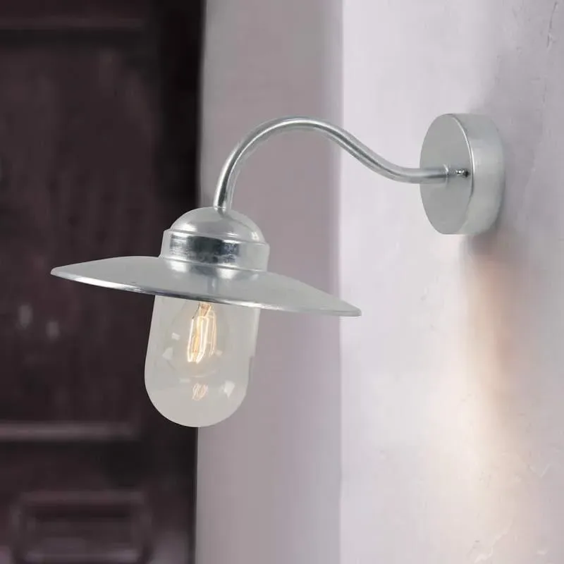 Swan Neck Outdoor Wall Light - Steel, Metal
