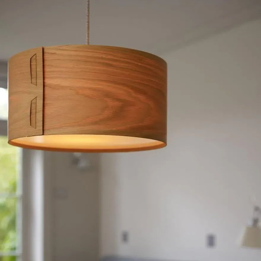 Tab Pendant Light Shade - Oak Veneer
