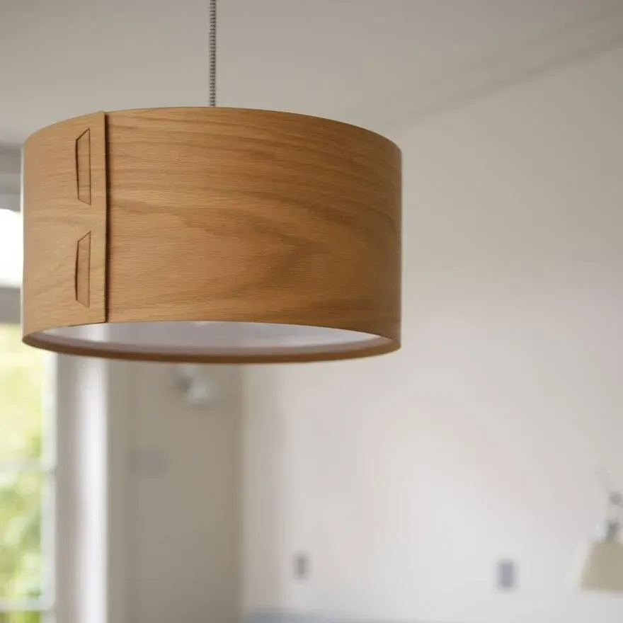 Tab Pendant Light Shade - Oak Veneer