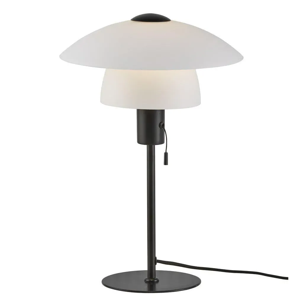 Table Lamp with Dual Shades - White, Glass