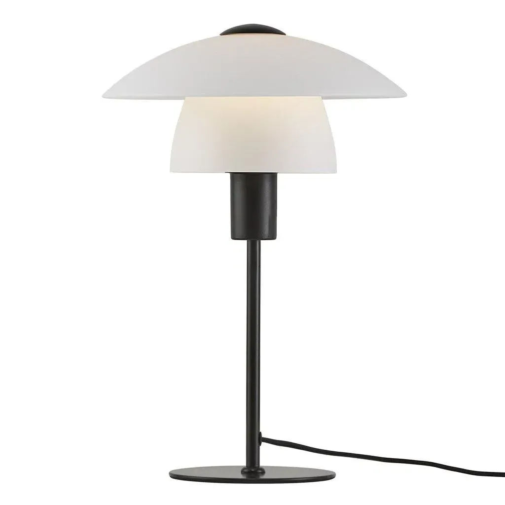 Table Lamp with Dual Shades - White, Glass