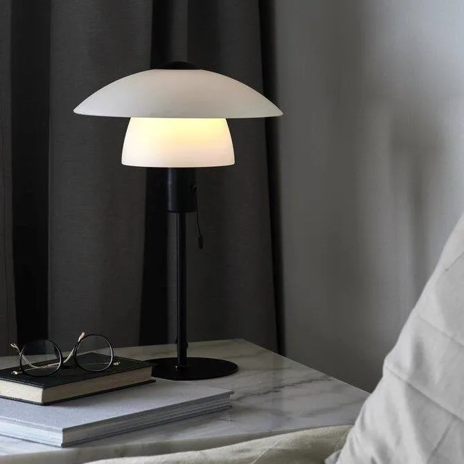 Table Lamp with Dual Shades - White, Glass image