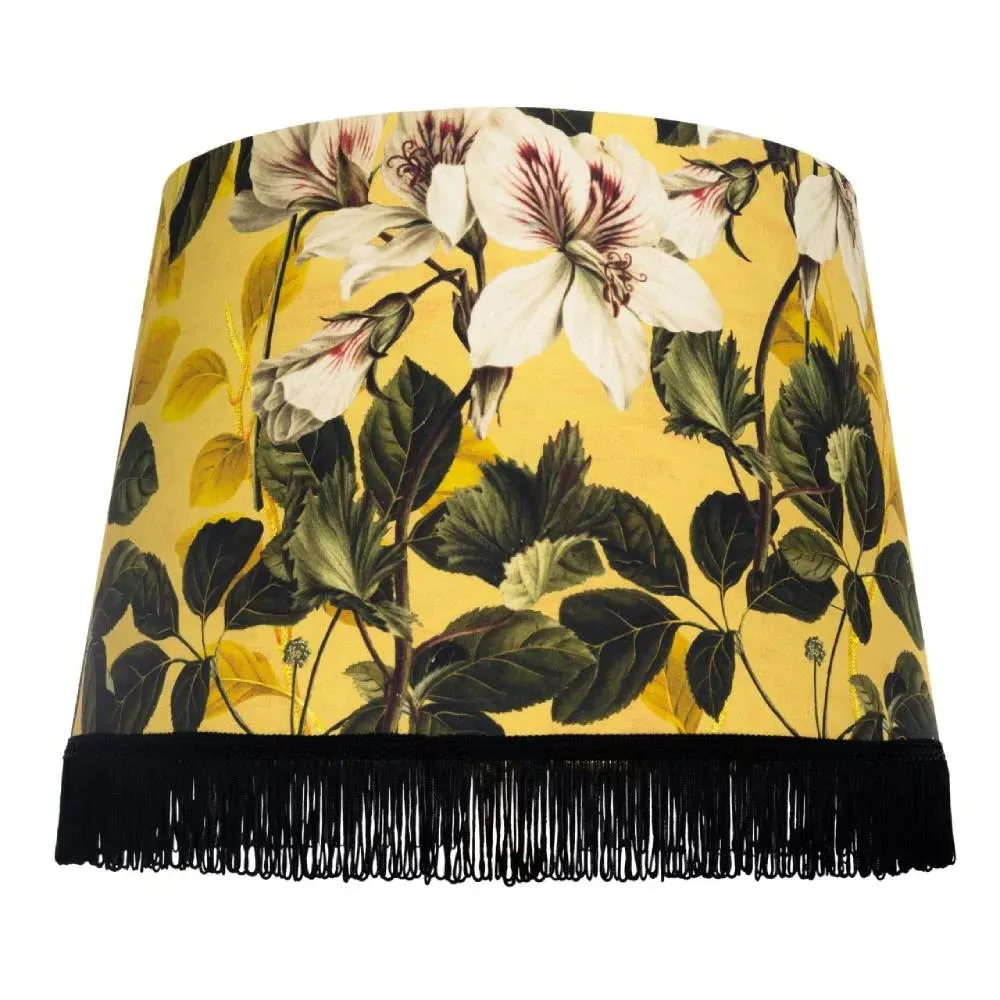 Table Lamp with Floral Design - Yellow