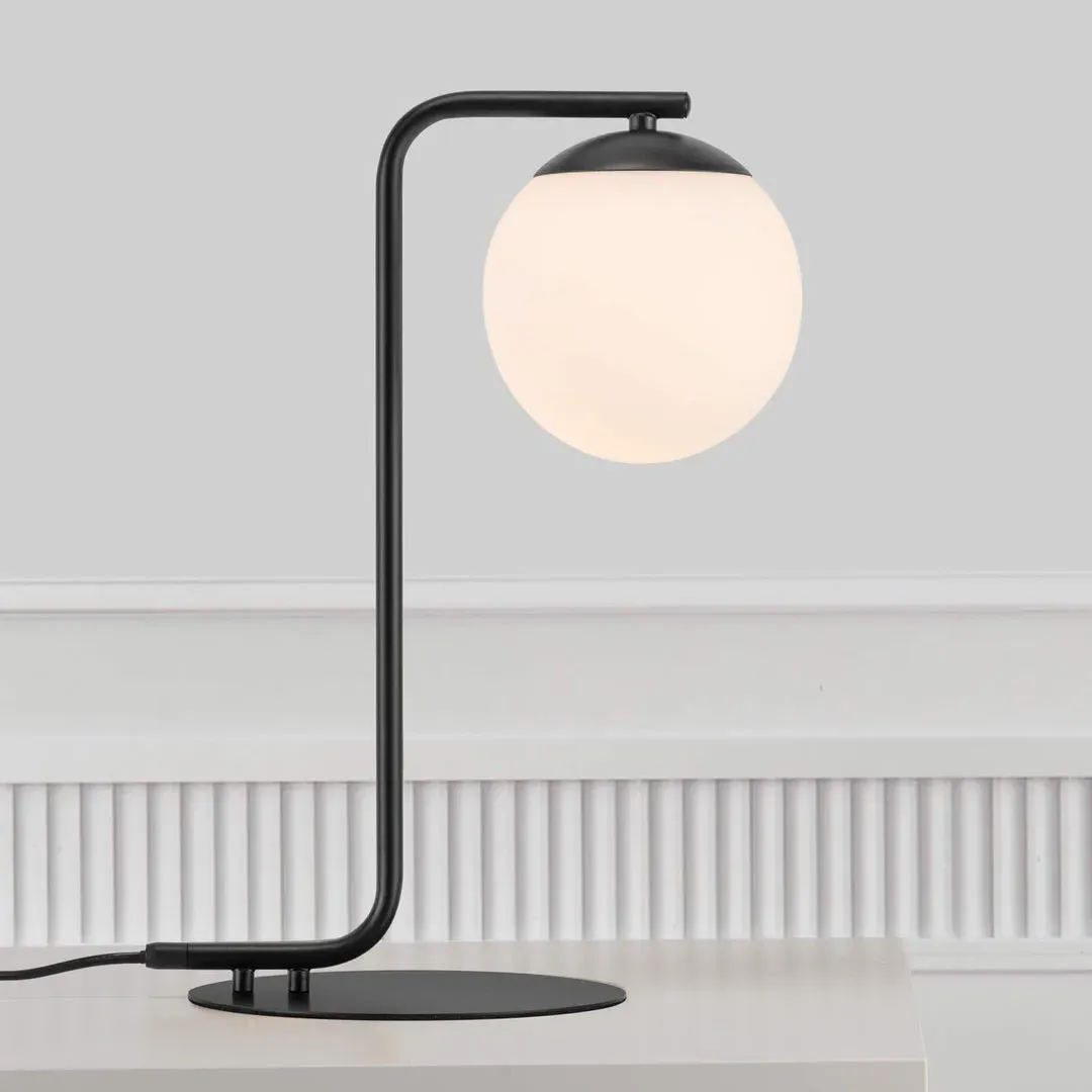 Table Lamp with Glass Dome - Black, Metal image