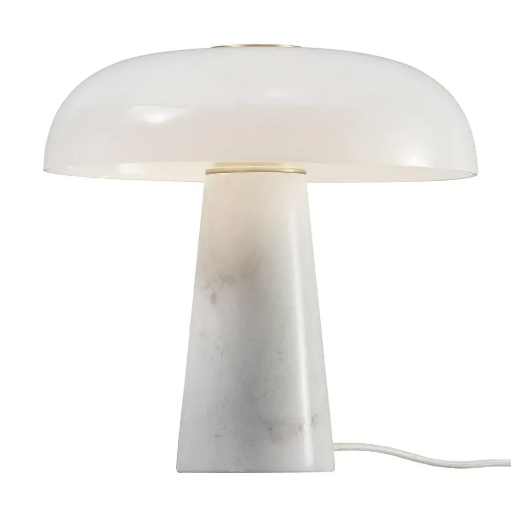 Table Lamp with Marble Base - White, Marble
