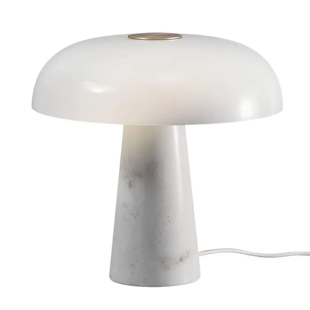 Table Lamp with Marble Base - White, Marble