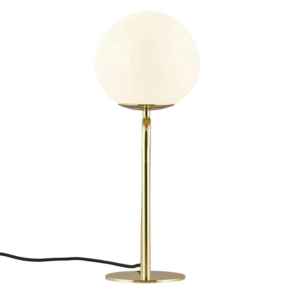 Table Lamp with Opal Glass Shade - Brass