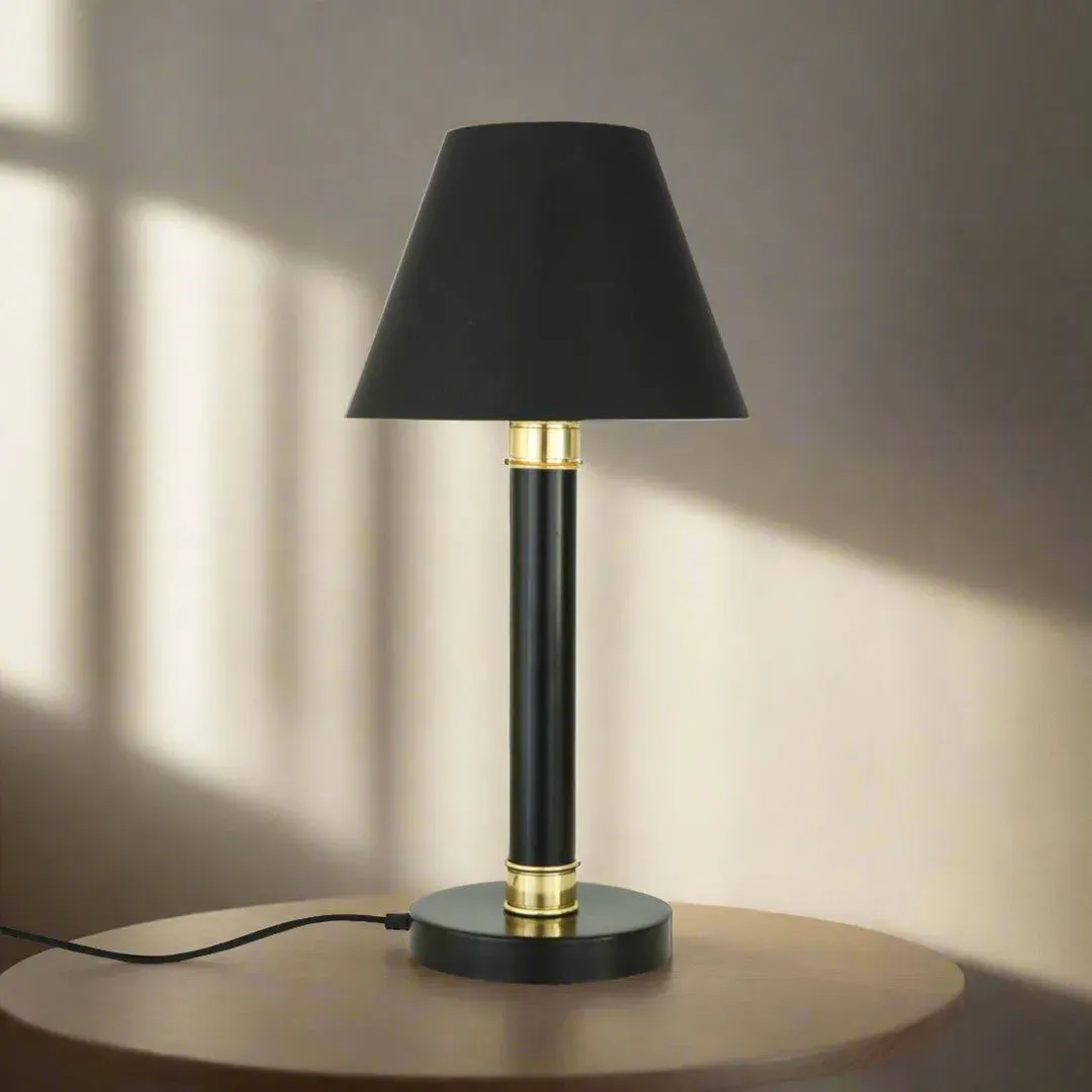 Table Lamp with Pillar Base - Black, Brass