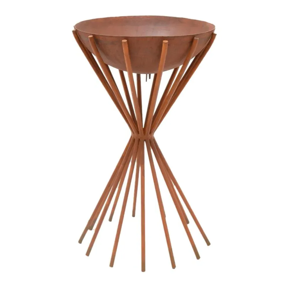 Tall Round Firebowl - Rust Finish