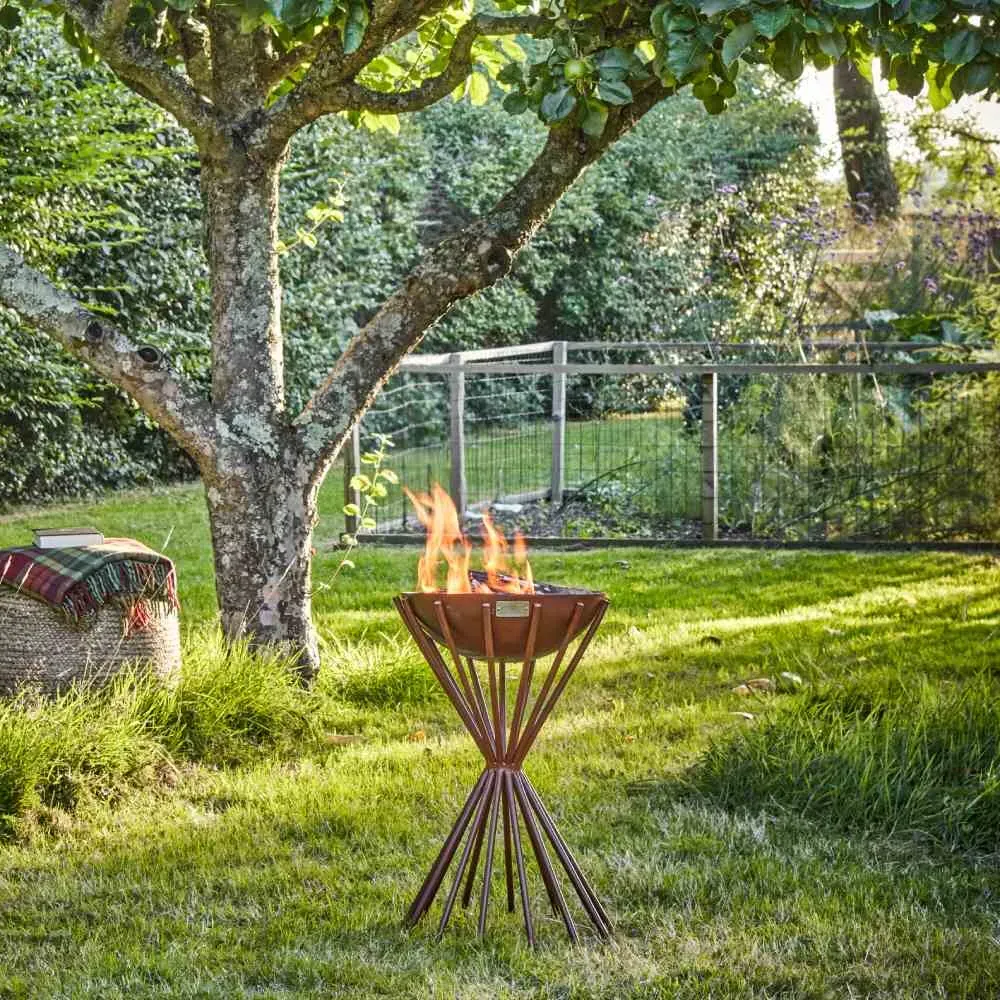 Tall Round Firebowl - Rust Finish