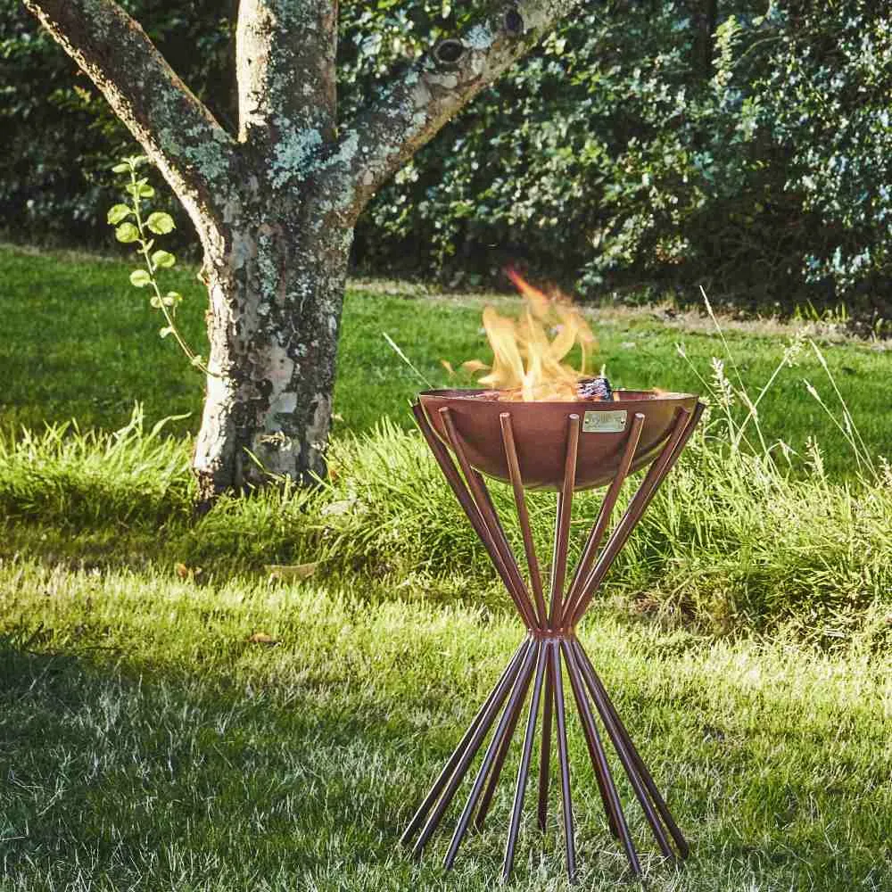 Tall Round Firebowl - Rust Finish